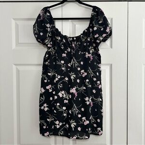 Nordstrom BP Brass Plum Black Floral‎ Dress in Juniors XL NWT